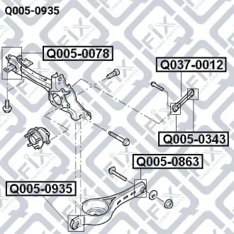 Сайлентблок заднего продольного рычага Q-fix Q005-0935