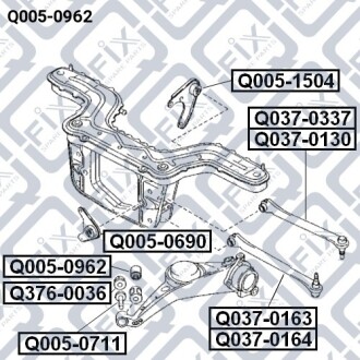 Сайлентблок рычага задний Q-fix Q005-0962