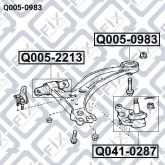 Сайлентблок задній переднього важеля Q-fix Q005-0983