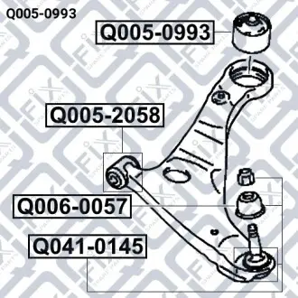 Сайлентблок переднього важеля (задній) Q-fix Q005-0993