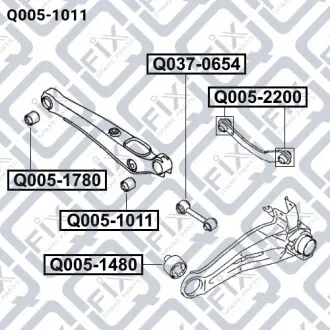 Сайлентблок задней поперечной тяги Q-fix Q005-1011