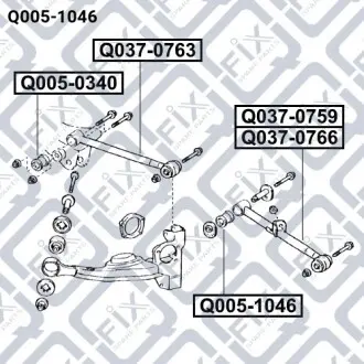 Сайлентблок задней поперечной тяги Q-fix Q005-1046
