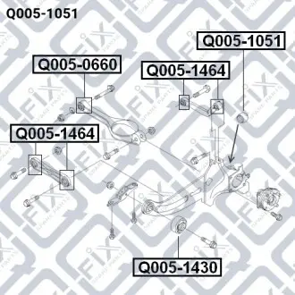 Сайлентблок заднього поздовжнього важеля Q-fix Q005-1051