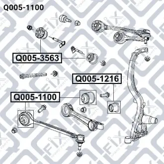 Сайлентблок передней поперечной тяги Q-fix Q005-1100
