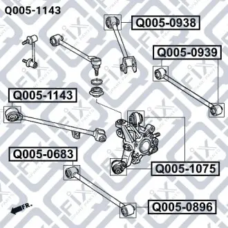 Сайлентблок задней продольной тяги Q-fix Q005-1143