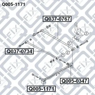 Сайлентблок задньої поздовжньої тяги Q-fix Q005-1171