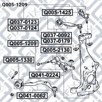 Сайлентблок передний прямого рычага Q-fix Q005-1209