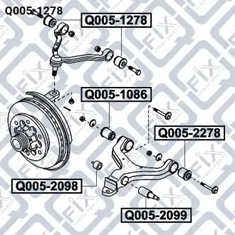 Сайлентблок переднего верхнего рычага Q-fix Q005-1278