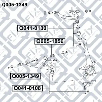 Сайлентблок заднього поздовжнього важеля Q-fix Q005-1349