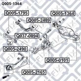 Сайлентблок задньої тяги Q-fix Q005-1364