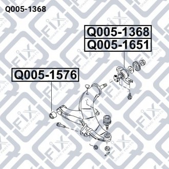 Сайлентблок задний переднего левого рычага (гидравлический) Q-fix Q005-1368