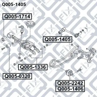 Сайлентблок задней поперечной тяги Q-fix Q005-1405