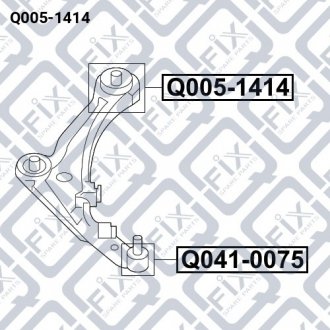 Сайлентблок задній переднього важеля (гідравлічний) Q-fix Q005-1414 (фото 1)