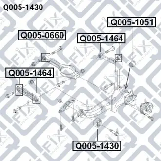 Сайлентблок заднього поздовжнього важеля Q-fix Q005-1430
