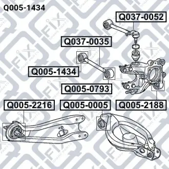 Сайлентблок задньої тяги Q-fix Q005-1434