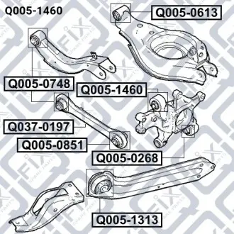 Сайлентблок задней цапфы (верхний) Q-fix Q005-1460