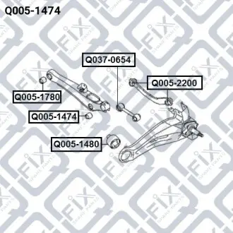 Сайлентблок плавающий задней поперечной тяги Q-fix Q005-1474