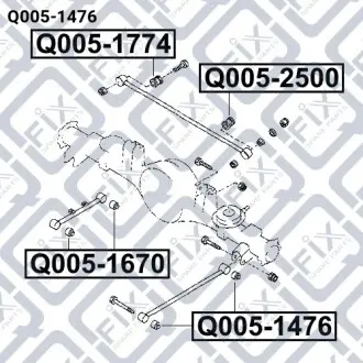 Сайлентблок задней продольной тяги Q-fix Q005-1476