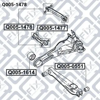 САЙЛЕНТБЛОК ЗАДН ВАЖИЛЯ (длинный) MITSUBISHI LANCE Q-fix Q0051478
