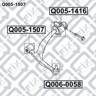 Сайлентблок переднего рычага (передний) Q-fix Q005-1507