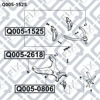 Сайлентблок переднього верхнього важеля Q-fix Q005-1525