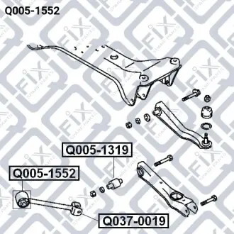 Сайлентблок заднего продольного рычага Q-fix Q005-1552