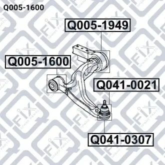 Сайлентблок переднего рычага (передний) Q-fix Q005-1600