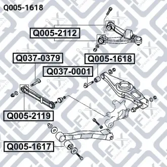 САЙЛЕНТБЛОК ЗАДНЕГО ПОПЕРЕЧНОГО ГРУЗЧИКА Q-fix Q005-1618