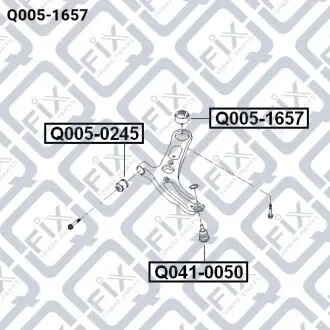 Сайлентблок переднего рычага (передний) Q-fix Q005-1657