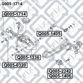 Сайлентблок задньої поперечної тяги Q-fix Q005-1714