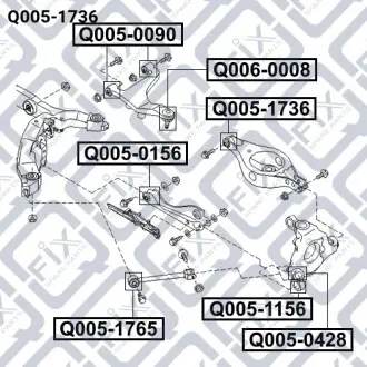Сайлентблок задней тяги Q-fix Q005-1736