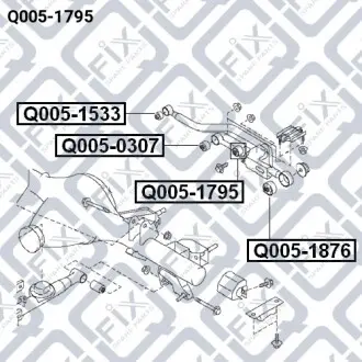 Сайлентблок задней тяги Q-fix Q005-1795