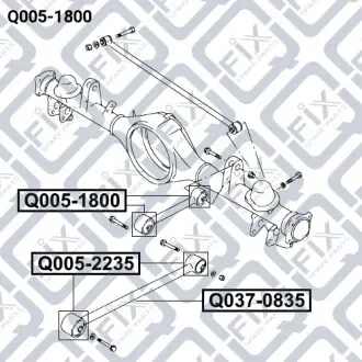 Сайлентблок заднього поздовжнього важеля Q-fix Q005-1800