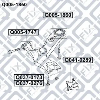 Сайлентблок задний переднего рычага Q-fix Q005-1860