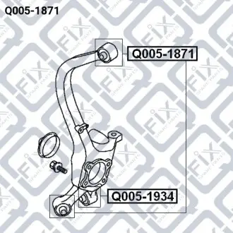 Сайлентблок задней цапфы (верхний) Q-fix Q005-1871
