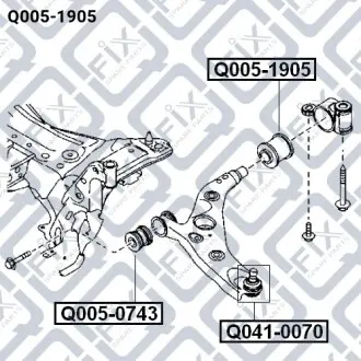 Сайлентблок задний переднего рычага Q-fix Q005-1905