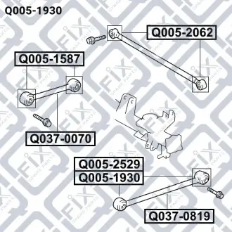 Сайлентблок заднего продольного рычага Q-fix Q005-1930