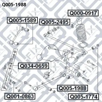 Сайлентблок задньої поздовжньої тяги Q-fix Q005-1988