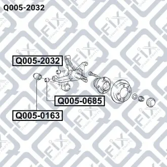 Сайлентблок задньої цапфи Q-fix Q005-2032
