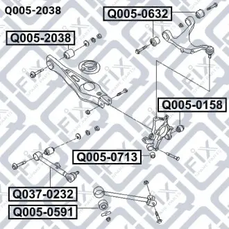 Сайлентблок заднього нижнього важеля Q-fix Q005-2038