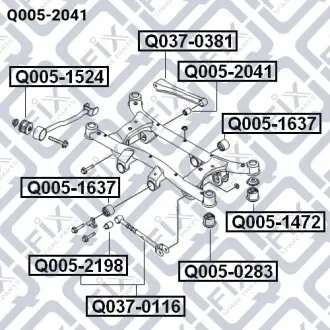 Сайлентблок задней поперечной тяги Q-fix Q005-2041
