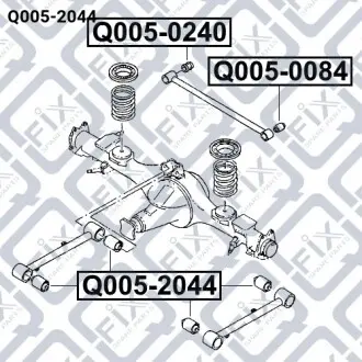 Сайлентблок задней продольной тяги Q-fix Q005-2044