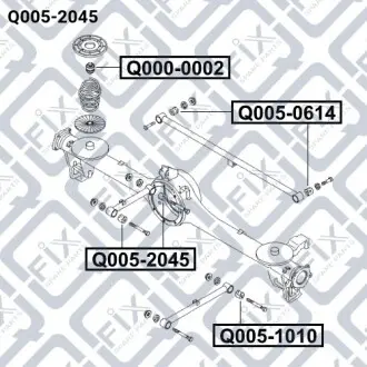 Сайлентблок задньої поздовжньої тяги Q-fix Q005-2045