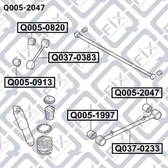 Сайлентблок заднього поздовжнього важеля Q-fix Q005-2047