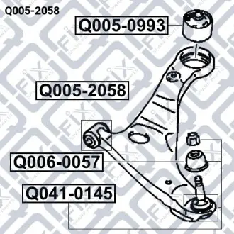 Сайлентблок переднього важеля (передній) Q-fix Q005-2058