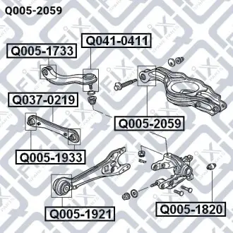 Сайлентблок заднього важеля Q-fix Q005-2059