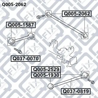 Сайлентблок заднього поперечного важеля Q-fix Q005-2062