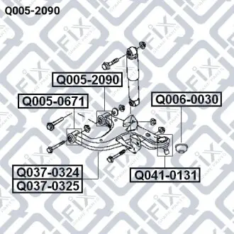 Сайлентблок заднего нижнего рычага (задний) Q-fix Q005-2090