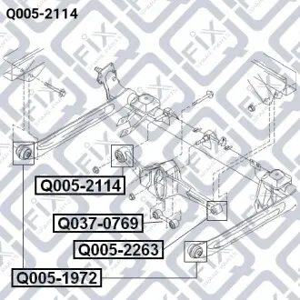 Сайлентблок рычага задней балки Q-fix Q005-2114