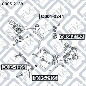 Сайлентблок задней поперечной тяги Q-fix Q005-2139